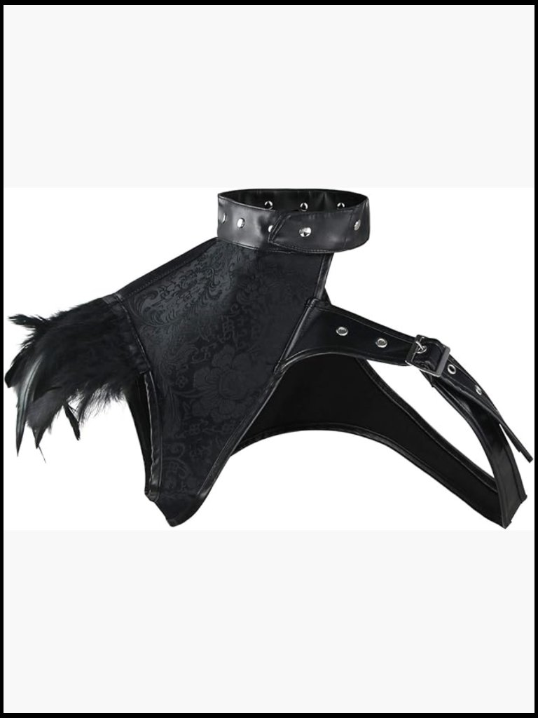 Steampunk Faux Leather Shoulder Shrug Jacket Armor Costume Cosplay Gothic
